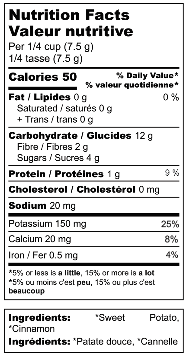 Sweet Potato + Cinnamon - NEW Shape (LARGE 30g)